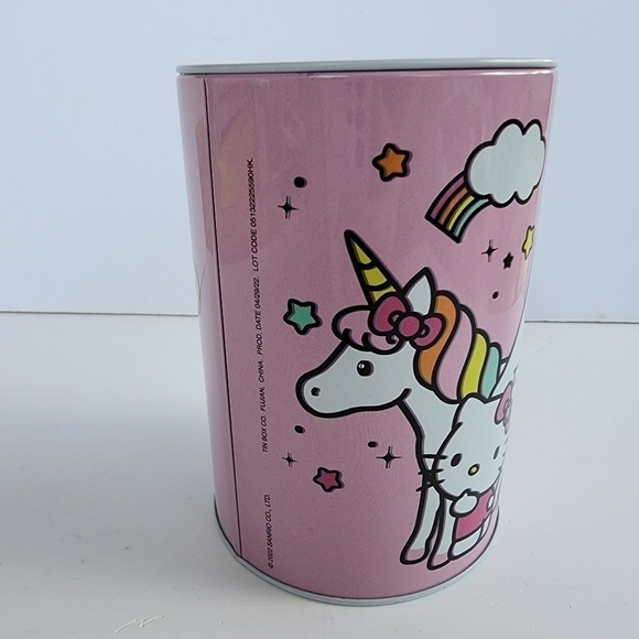 NEW Hello Kitty Sanrio Pink Unicorn Tin Can Coin Bank - Picture 7 of 13